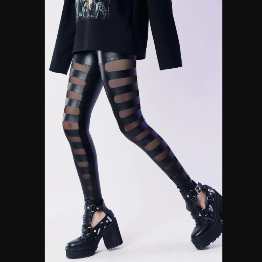Blackmilk Exoskeleton HW Leggings Wet Look